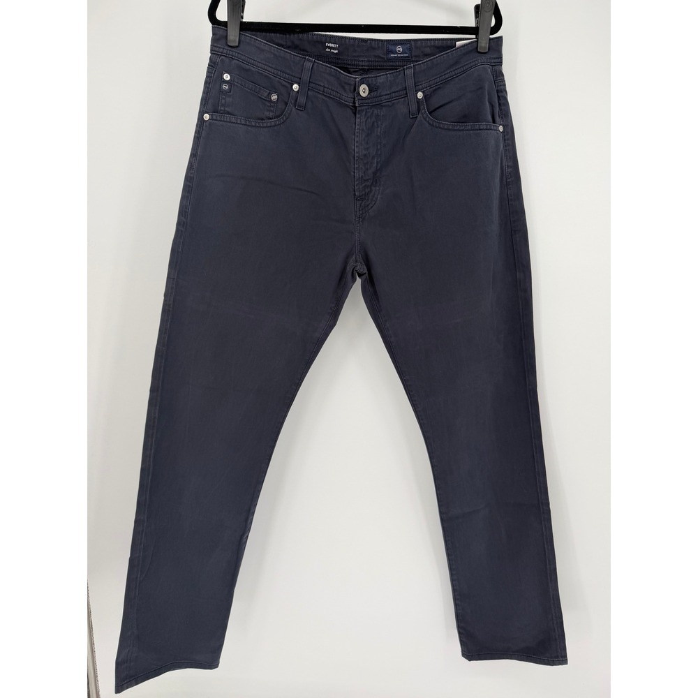 AG Adriano Goldschmied Everett Slim Straight Pants Mens Navy Blue Trousers